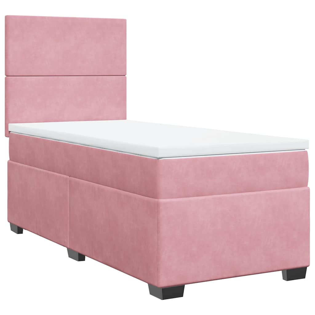 Box spring krevet s madracem ružičasti 100x200 cm baršunasti