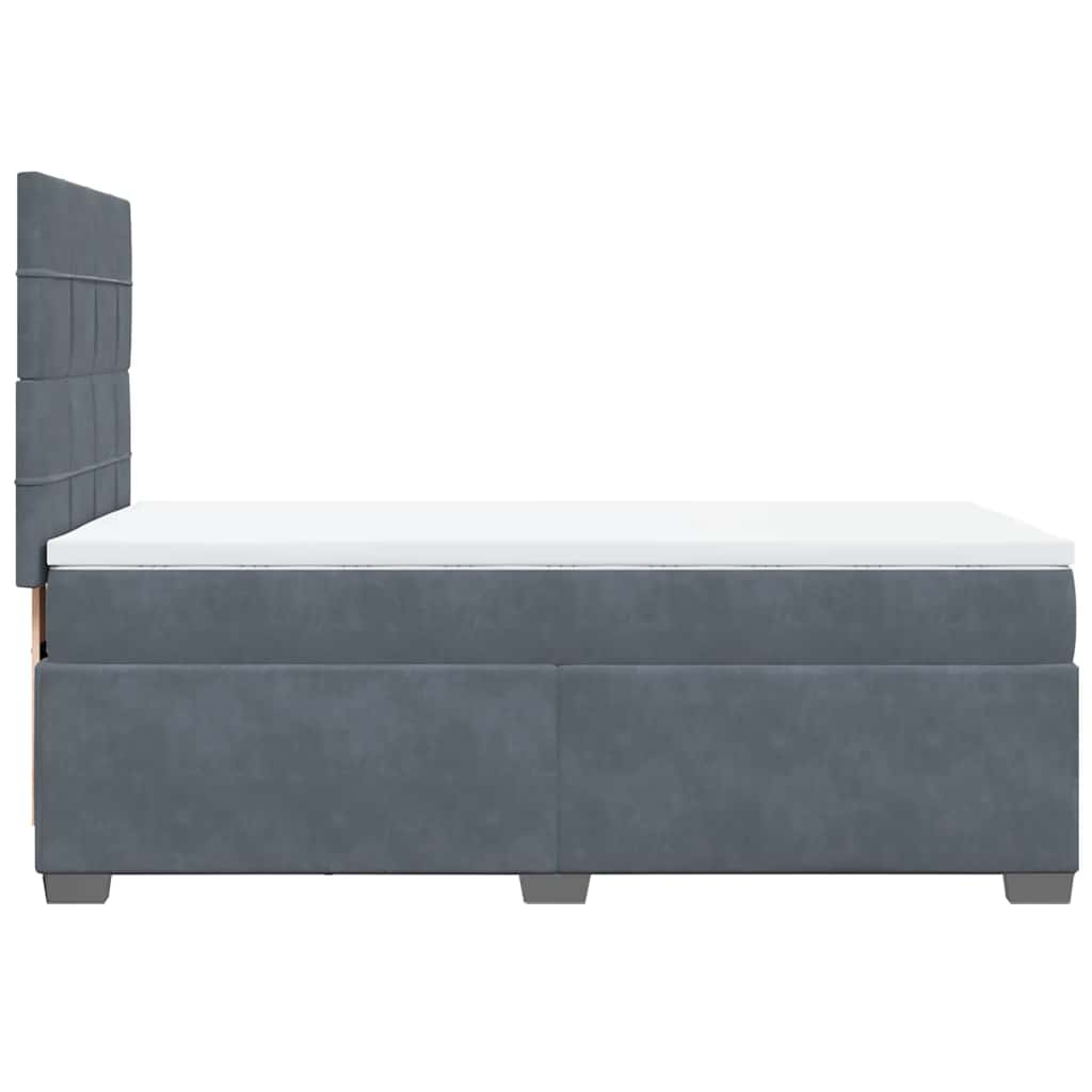 Box spring krevet s madracem tamnosivi 100x200 cm baršunasti
