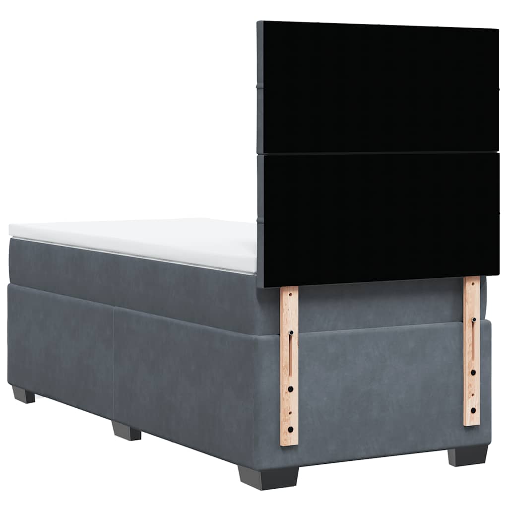 Box spring krevet s madracem tamnosivi 100x200 cm baršunasti