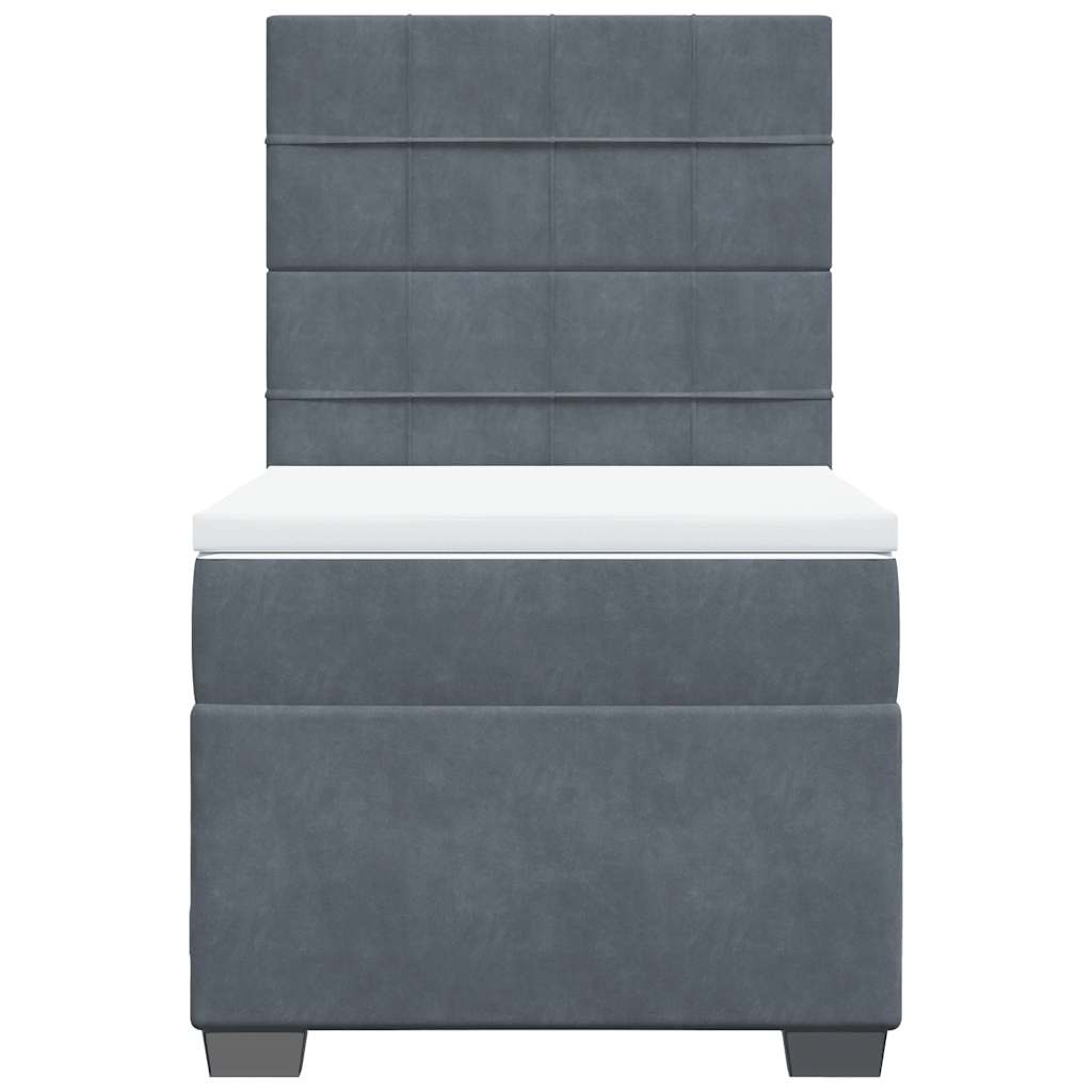 Box spring krevet s madracem tamnosivi 100x200 cm baršunasti