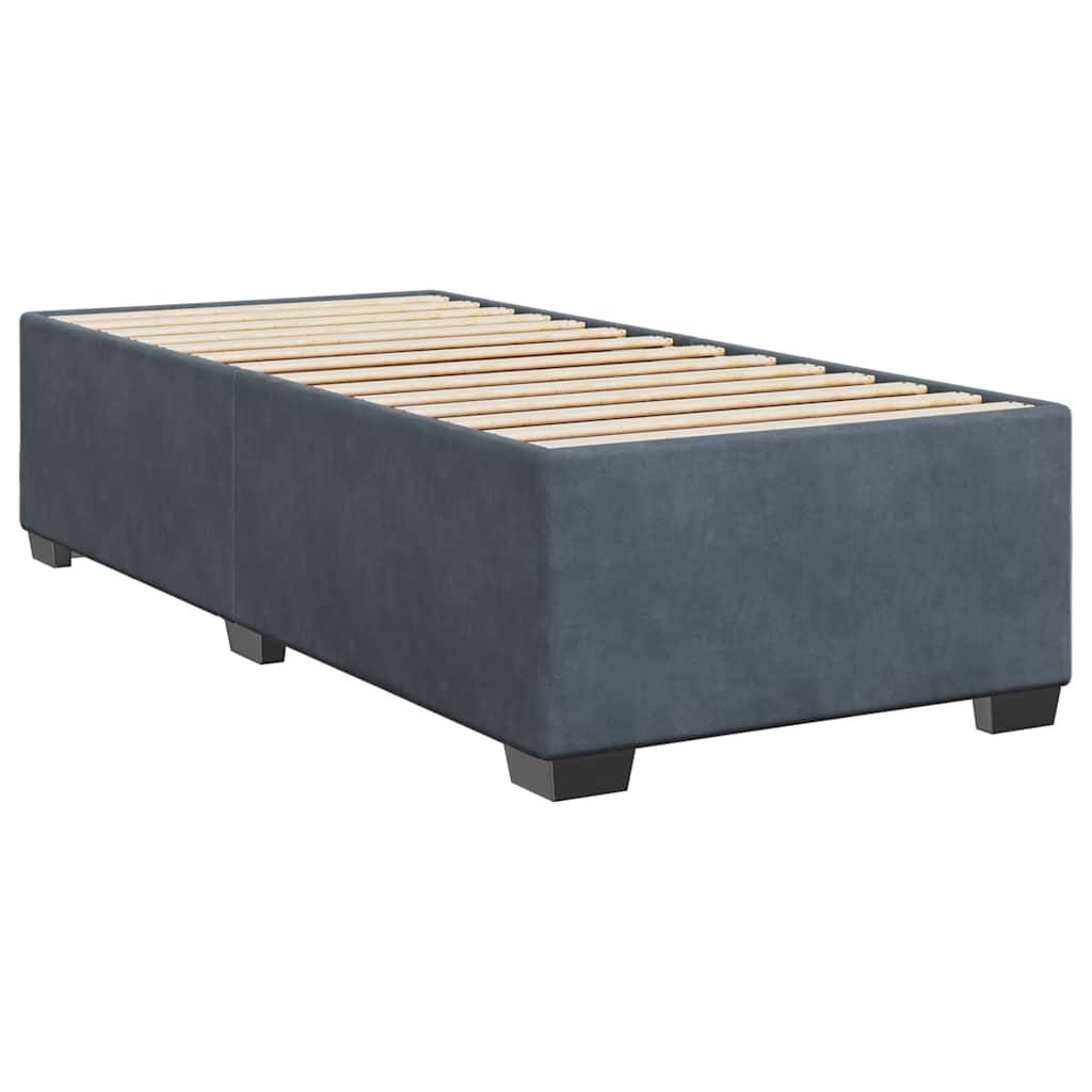 Box spring krevet s madracem tamnosivi 100x200 cm baršunasti