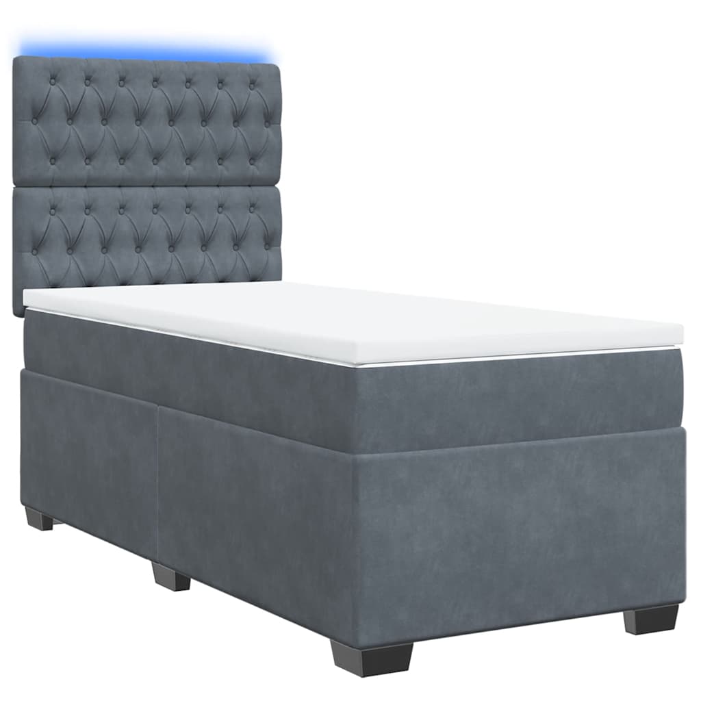 Box spring krevet s madracem tamnosivi 100x200 cm baršunasti