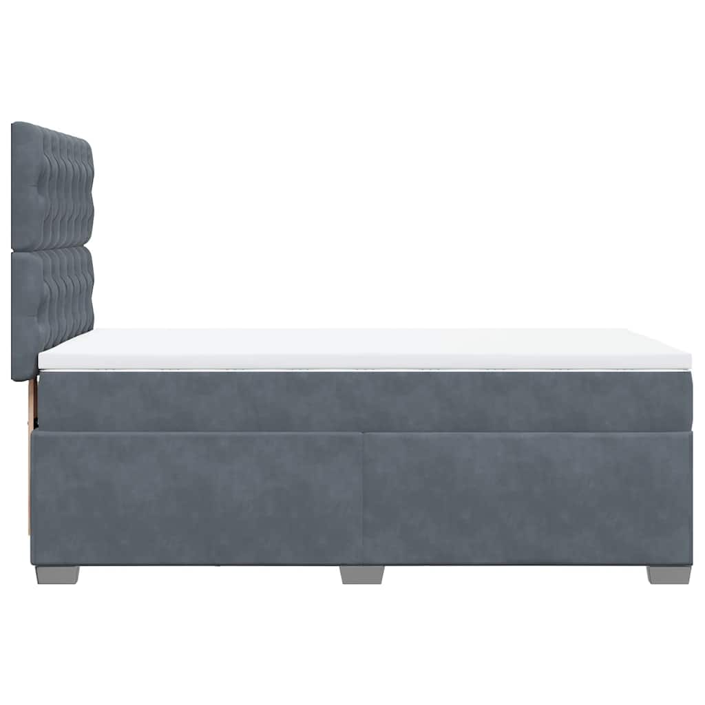 Box spring krevet s madracem tamnosivi 100x200 cm baršunasti