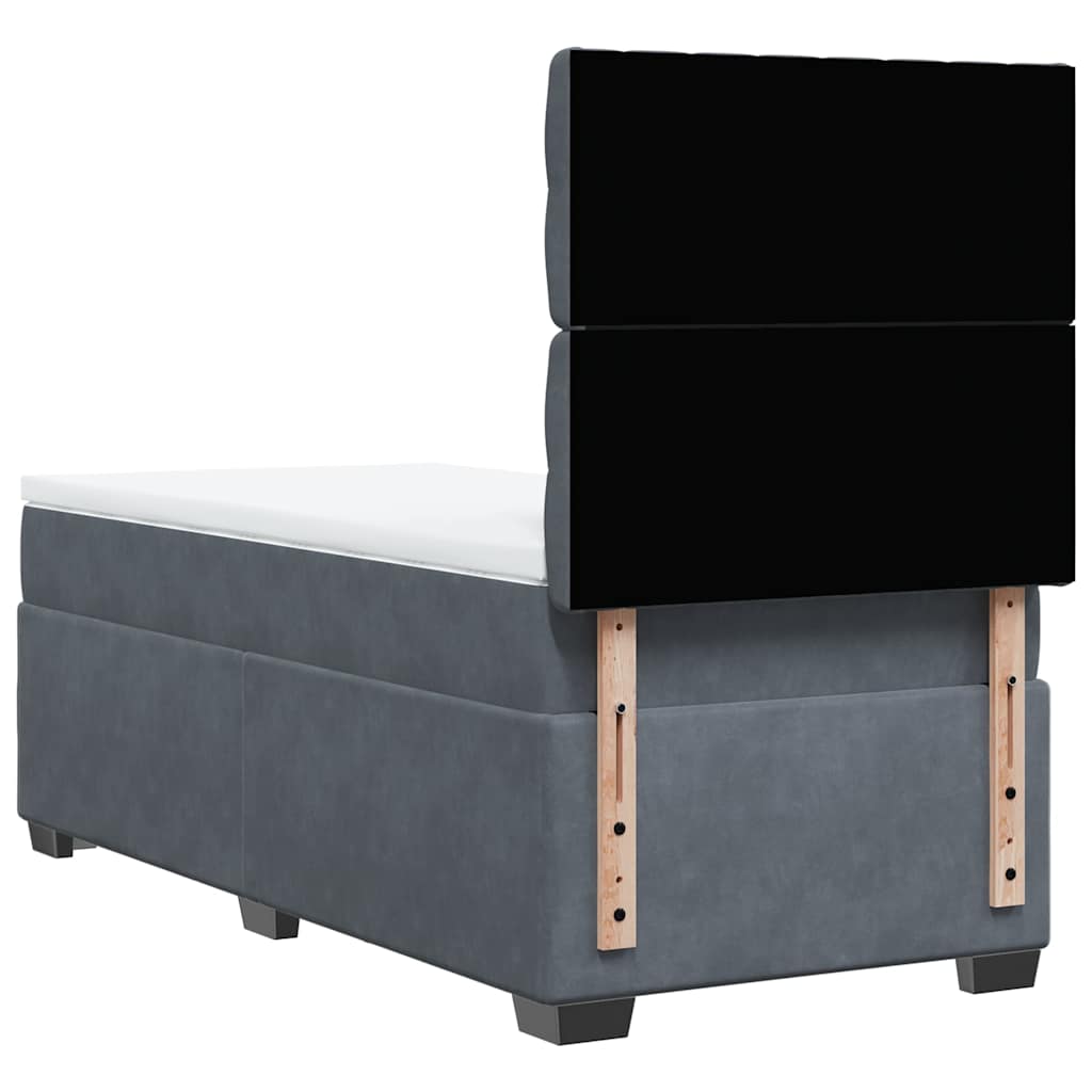 Box spring krevet s madracem tamnosivi 100x200 cm baršunasti
