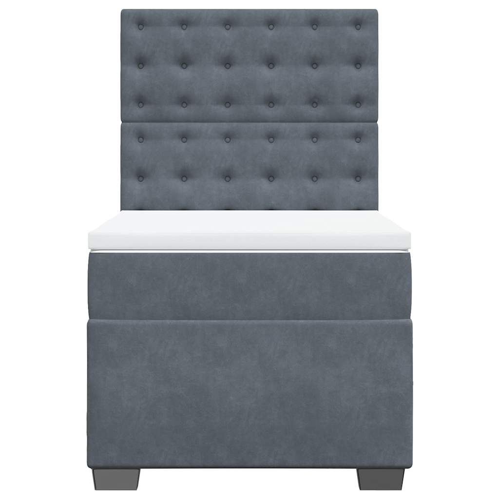 Box spring krevet s madracem tamnosivi 100x200 cm baršunasti