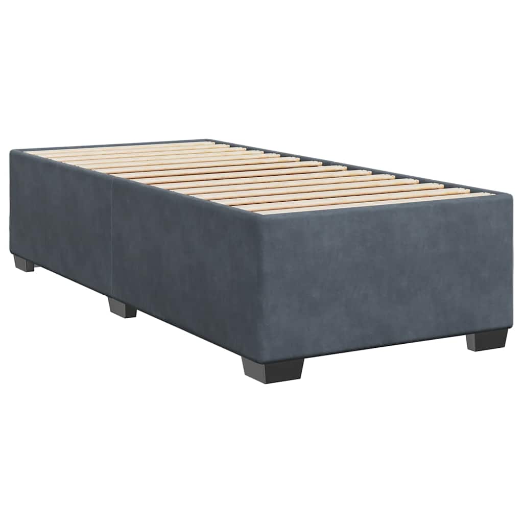 Box spring krevet s madracem tamnosivi 100x200 cm baršunasti