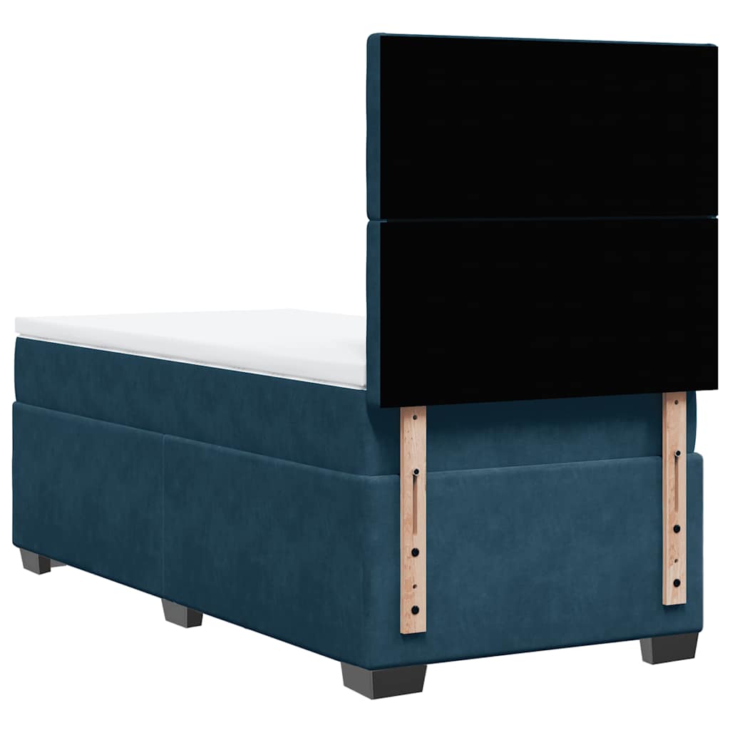 Box spring krevet s madracem plavi 100x200 cm baršunasti