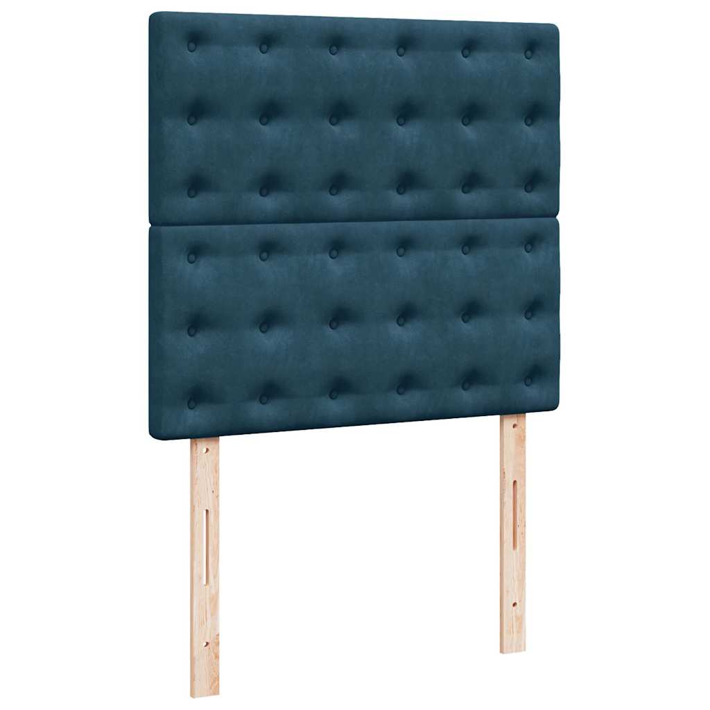Box spring krevet s madracem plavi 100x200 cm baršunasti