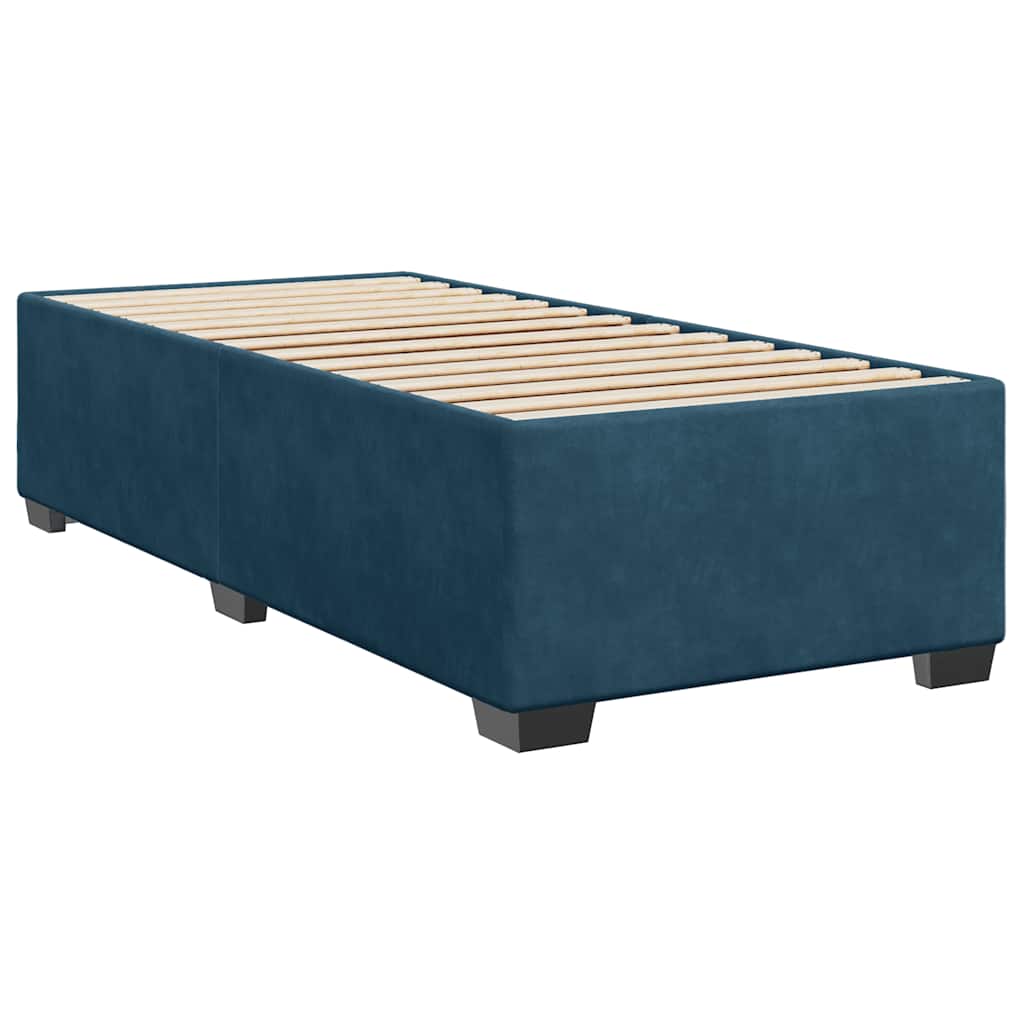 Box spring krevet s madracem plavi 100x200 cm baršunasti