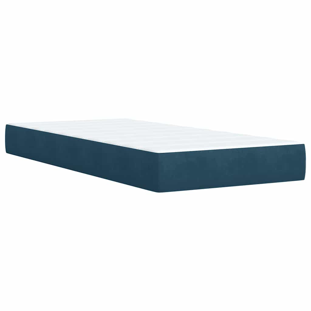 Box spring krevet s madracem plavi 100x200 cm baršunasti