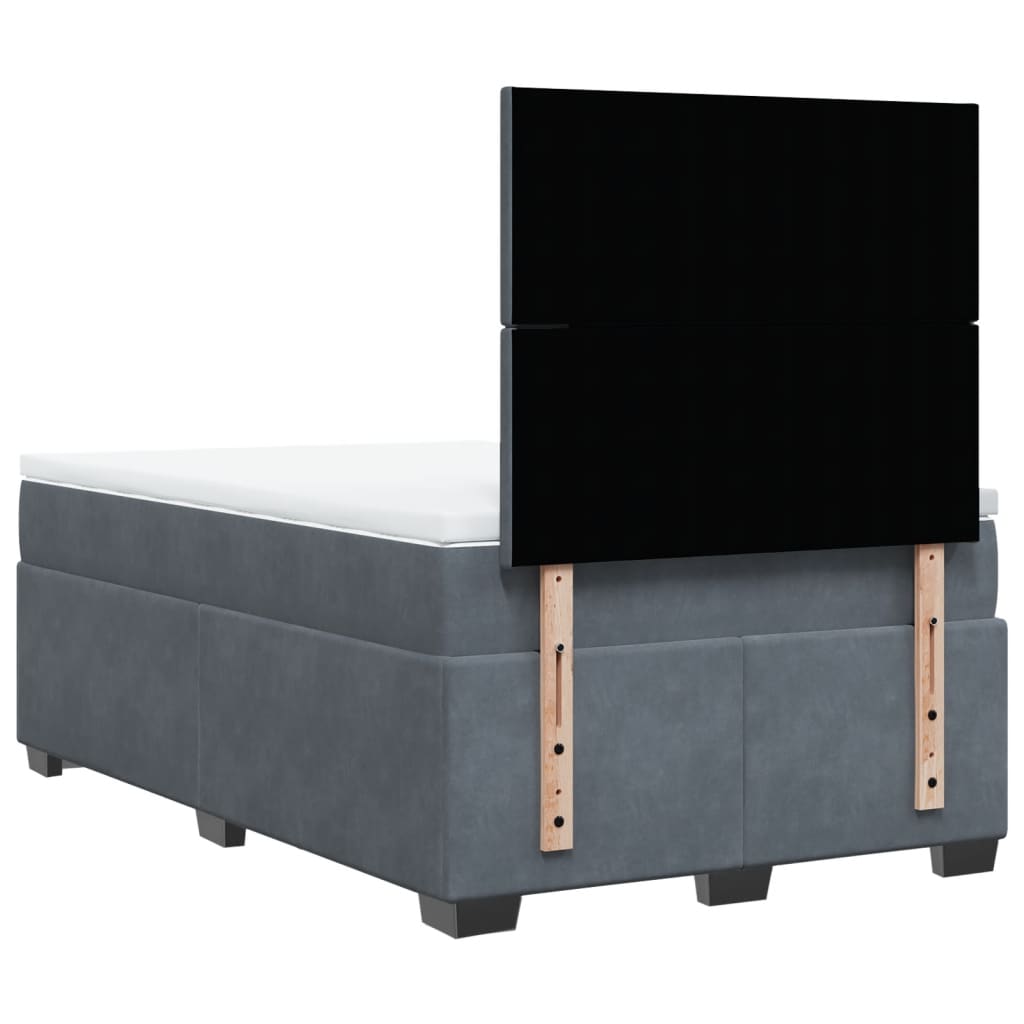 Krevet box spring s madracem tamnosivi 120 x 190 cm baršun