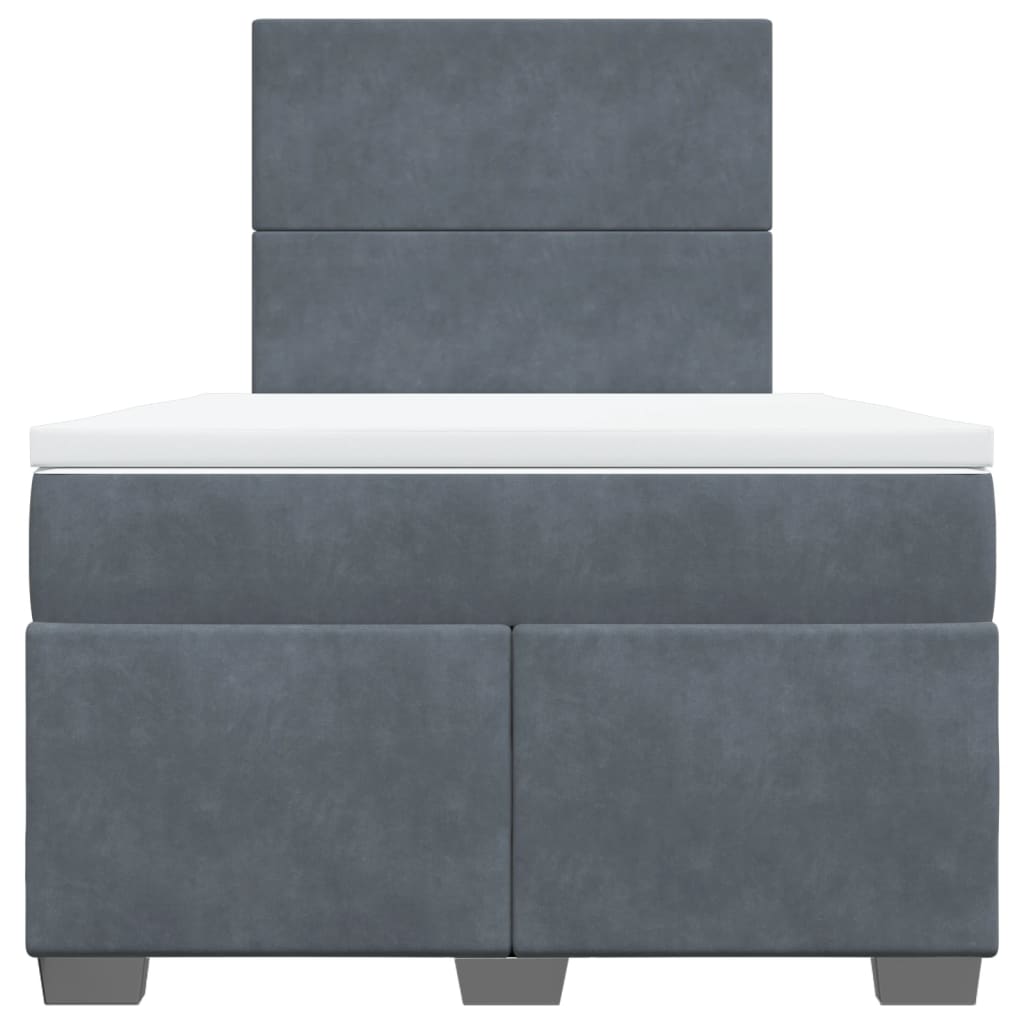 Krevet box spring s madracem tamnosivi 120 x 190 cm baršun