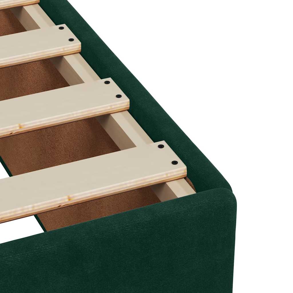 Krevet box spring s madracem tamnozeleni 120x190 cm baršunasti