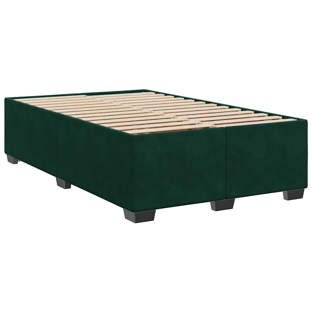 Krevet box spring s madracem tamnozeleni 120x190 cm baršunasti