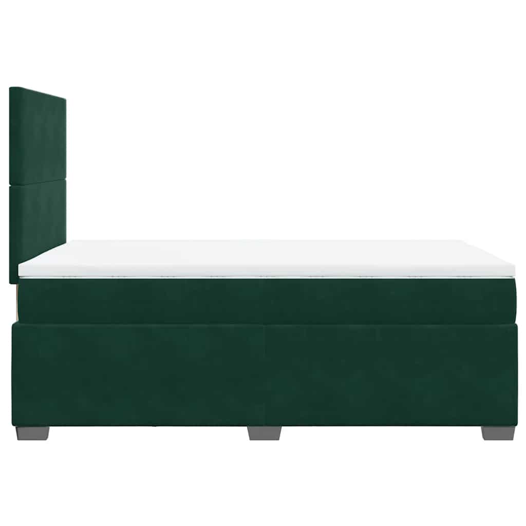Krevet box spring s madracem tamnozeleni 120x190 cm baršunasti