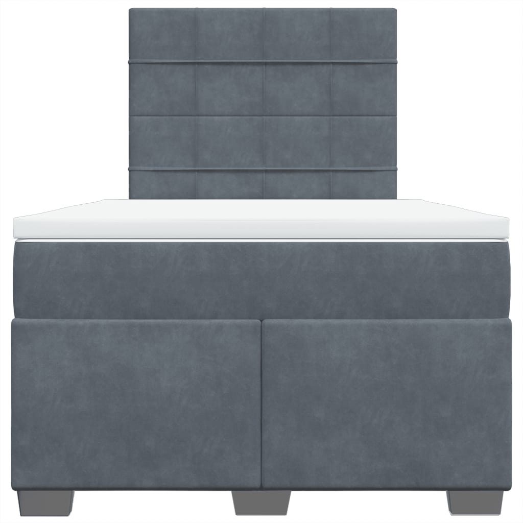 Krevet box spring s madracem tamnosivi 120 x 190 cm baršun