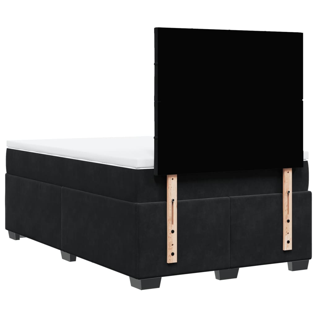 Krevet box spring s madracem crni 120 x 190 cm baršunasti