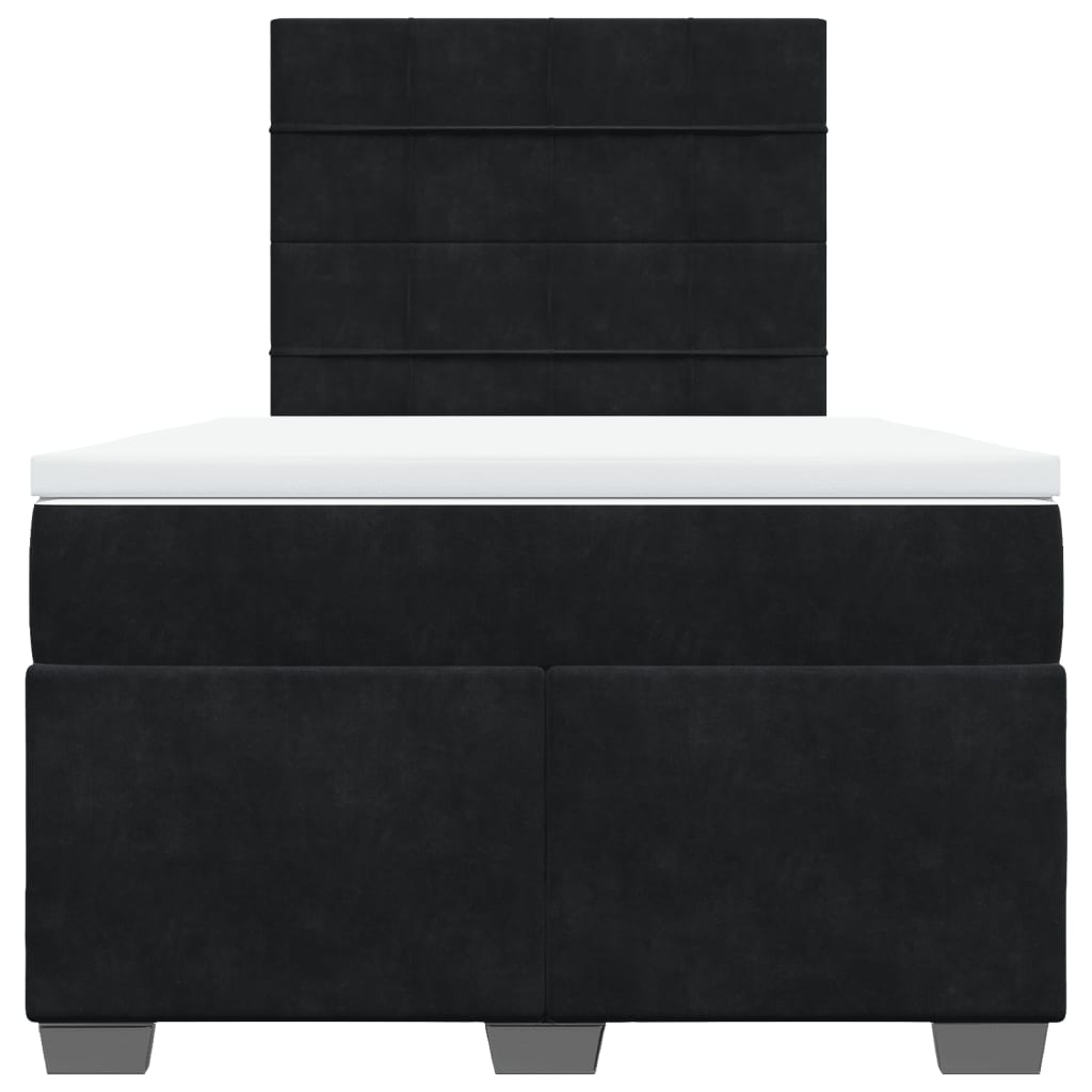 Krevet box spring s madracem crni 120 x 190 cm baršunasti