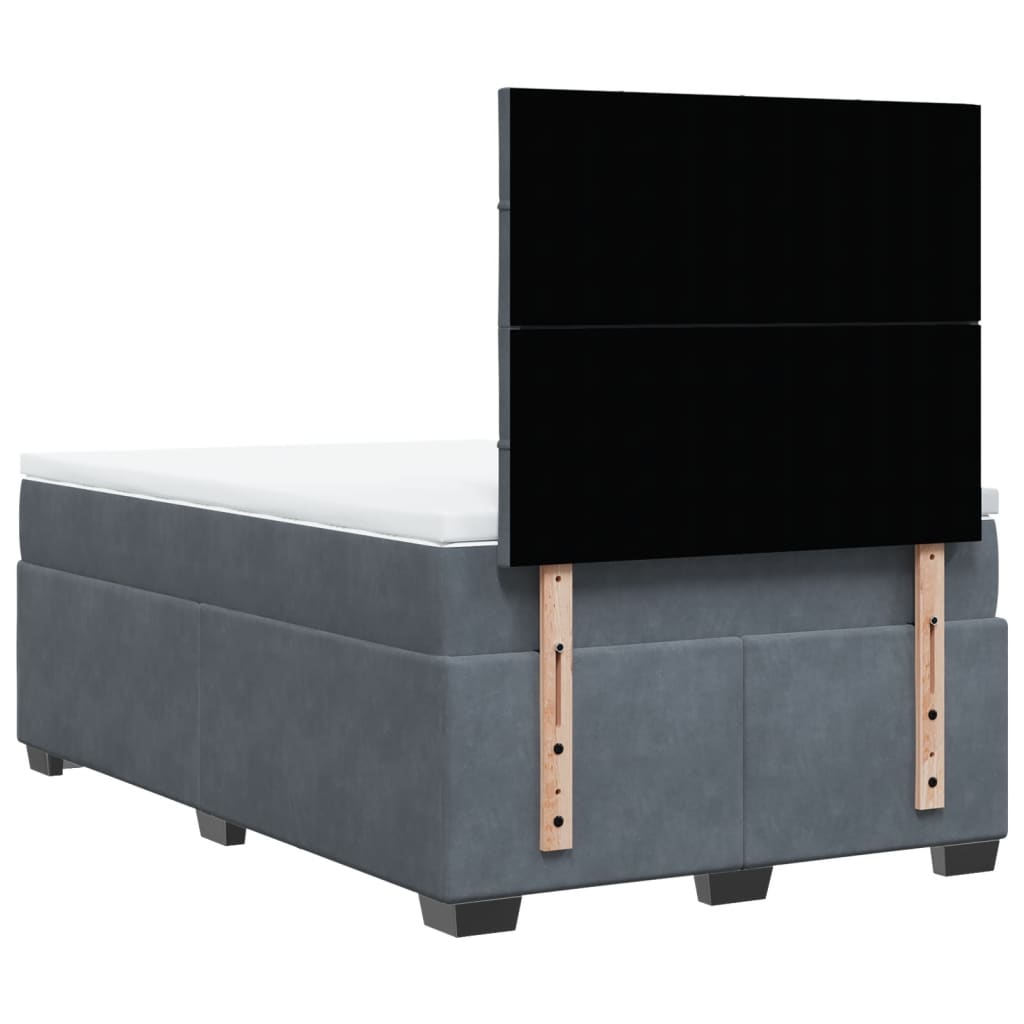 Krevet box spring s madracem tamnosivi 120 x 190 cm baršun