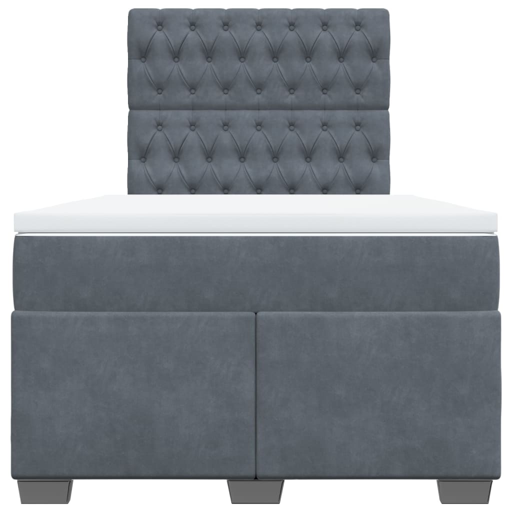 Krevet box spring s madracem tamnosivi 120 x 190 cm baršun