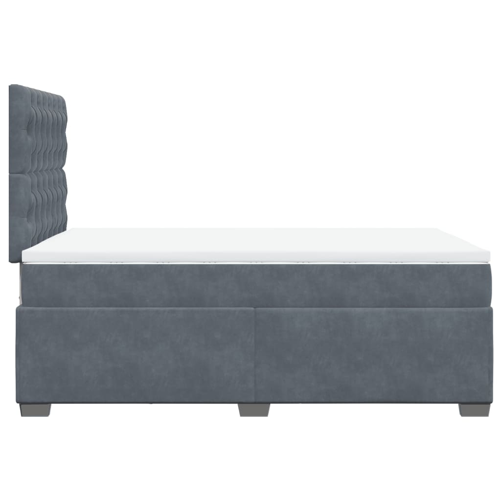 Krevet box spring s madracem tamnosivi 120 x 190 cm baršun