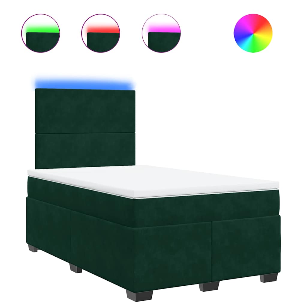 Box spring krevet s madracem tamnozeleni 120x200 cm baršunasti