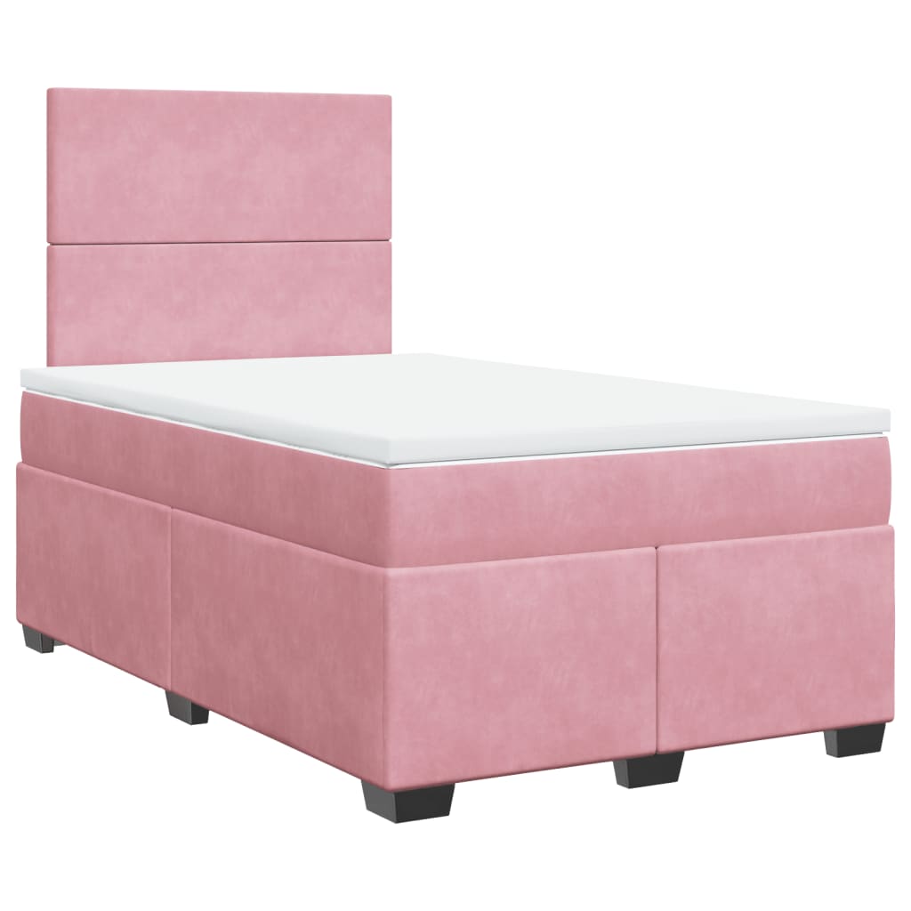 Box spring krevet s madracem ružičasti 120 x 200 cm baršunasti