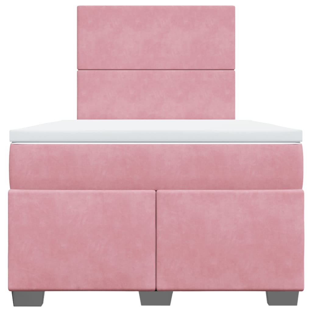 Box spring krevet s madracem ružičasti 120 x 200 cm baršunasti