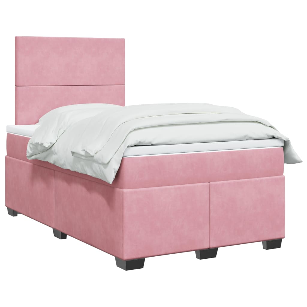 Box spring krevet s madracem ružičasti 120 x 200 cm baršunasti