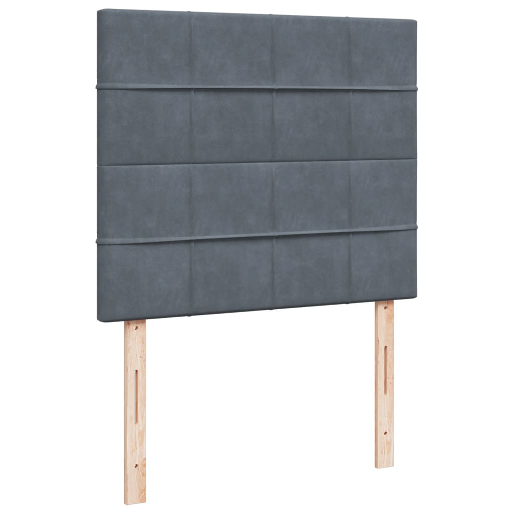 Box spring krevet s madracem tamnosivi 120 x 200 cm baršunasti