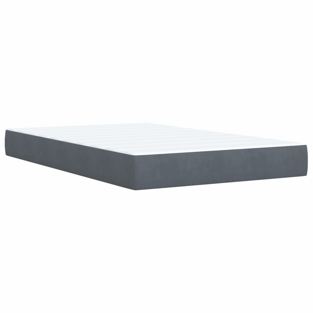 Box spring krevet s madracem tamnosivi 120 x 200 cm baršunasti