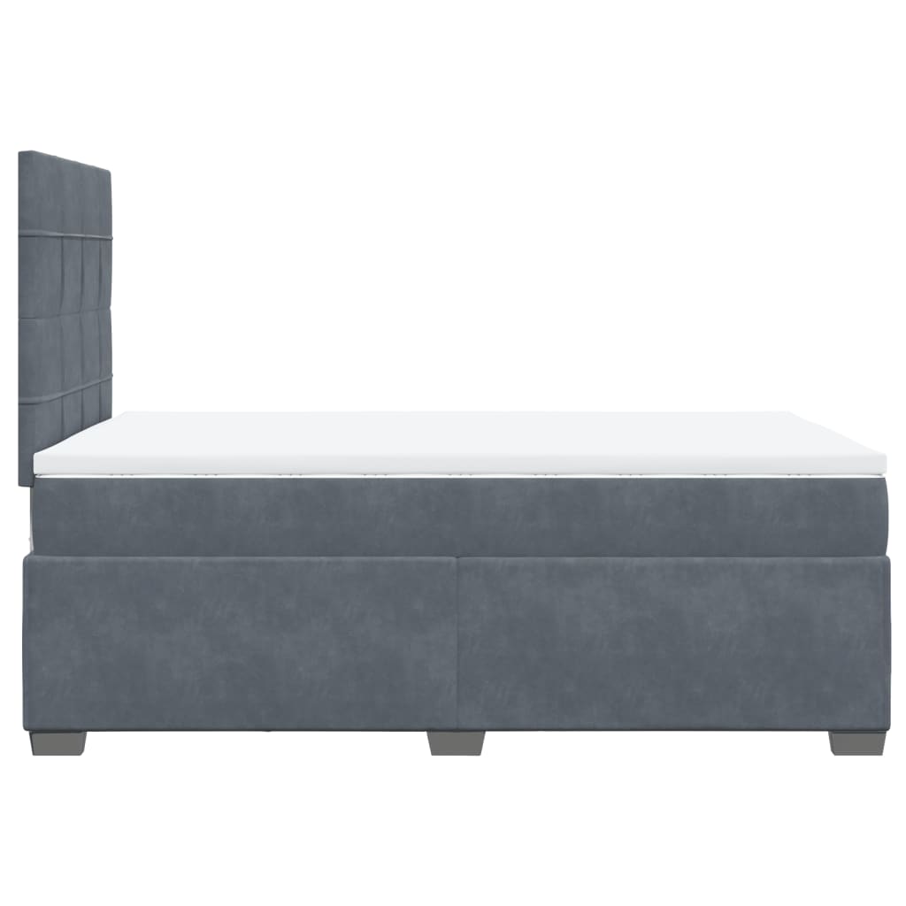 Box spring krevet s madracem tamnosivi 120 x 200 cm baršunasti
