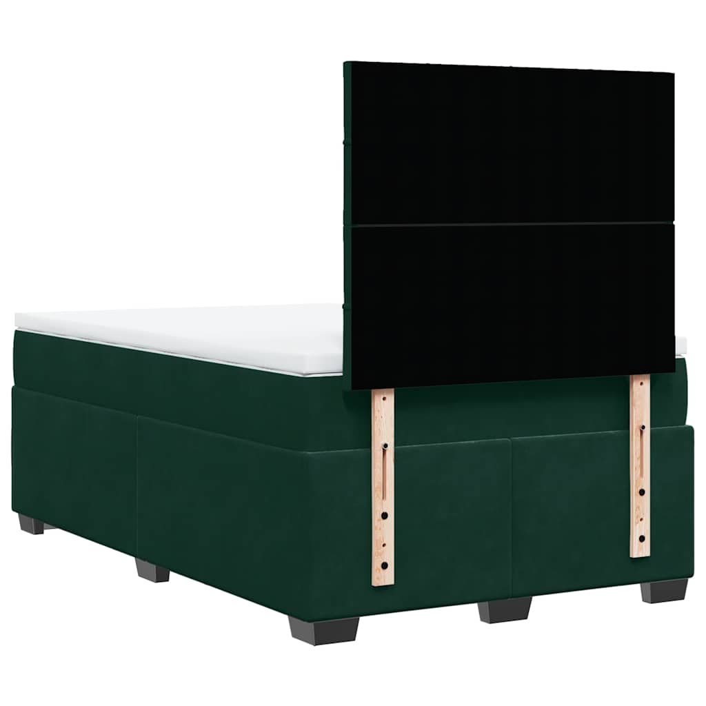 Box spring krevet s madracem tamnozeleni 120x200 cm baršunasti