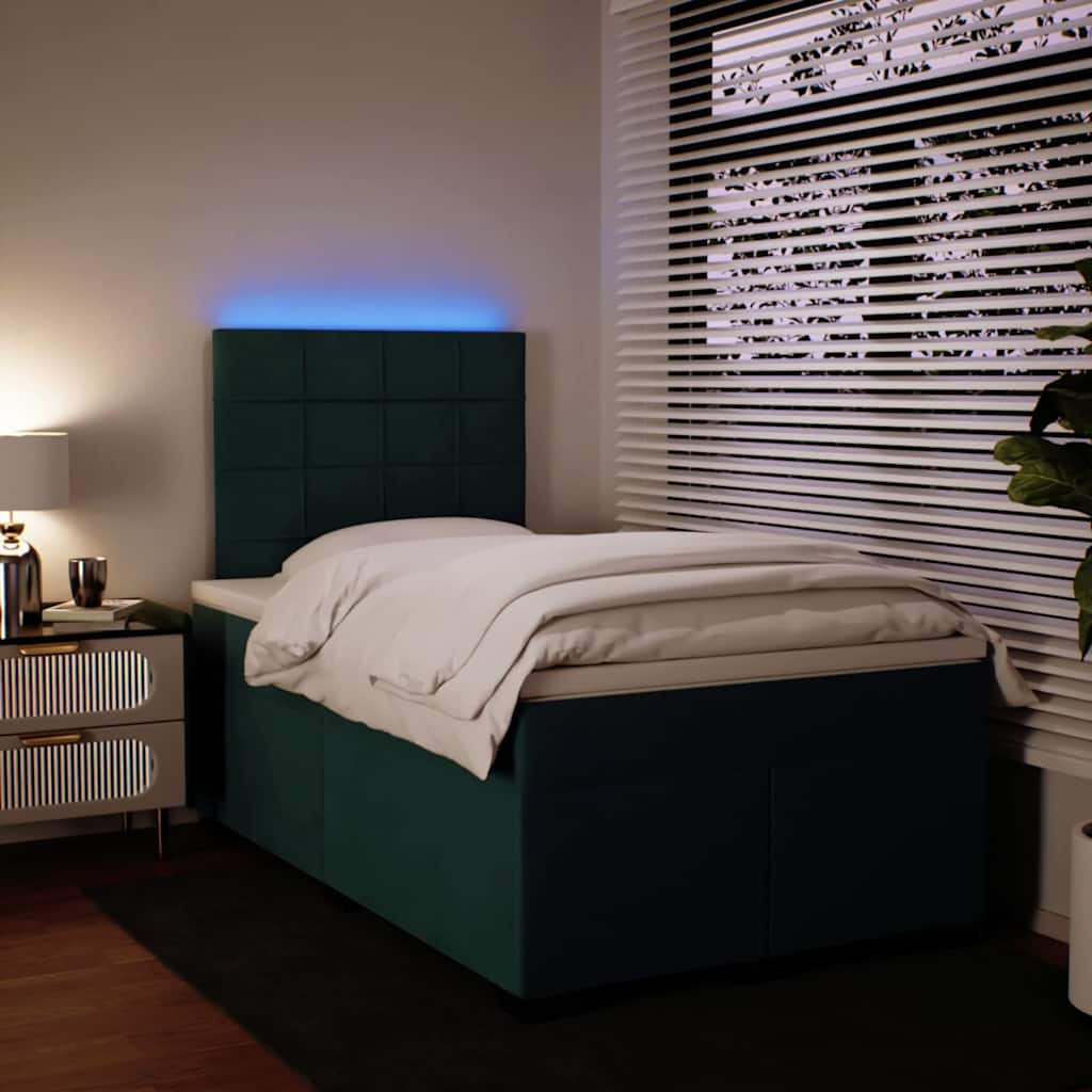 Box spring krevet s madracem tamnozeleni 120x200 cm baršunasti