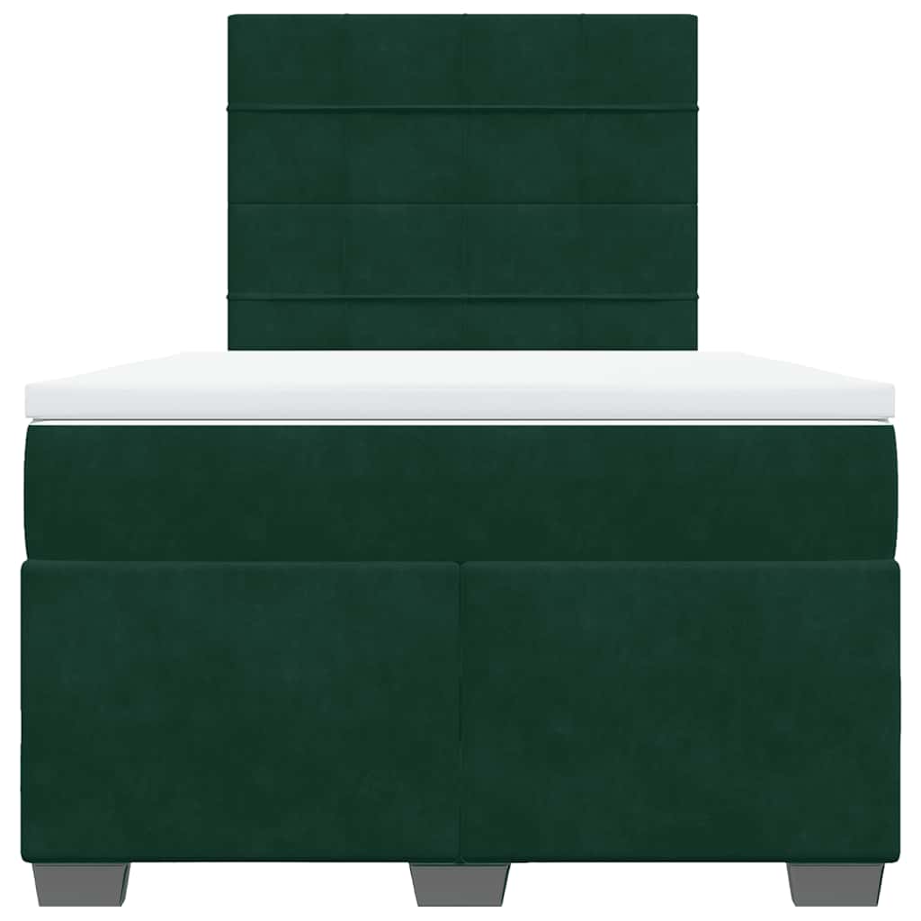 Box spring krevet s madracem tamnozeleni 120x200 cm baršunasti