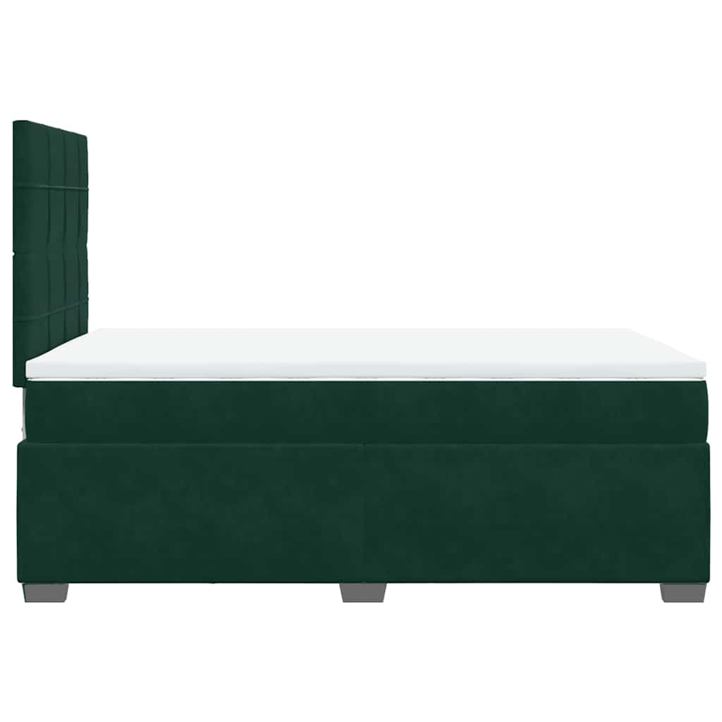 Box spring krevet s madracem tamnozeleni 120x200 cm baršunasti
