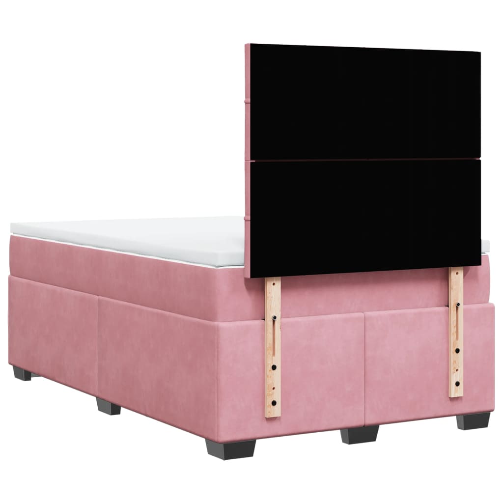 Box spring krevet s madracem ružičasti 120 x 200 cm baršunasti