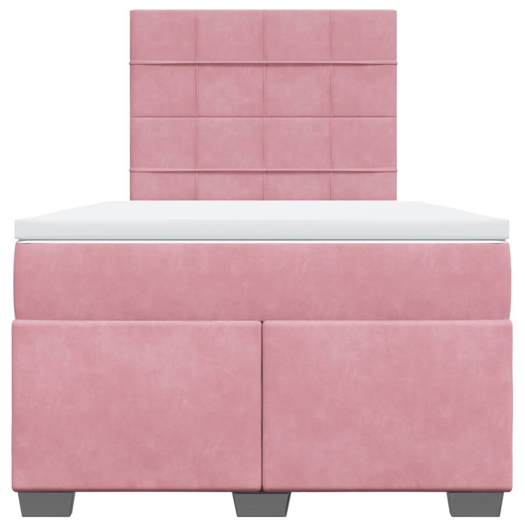 Box spring krevet s madracem ružičasti 120 x 200 cm baršunasti