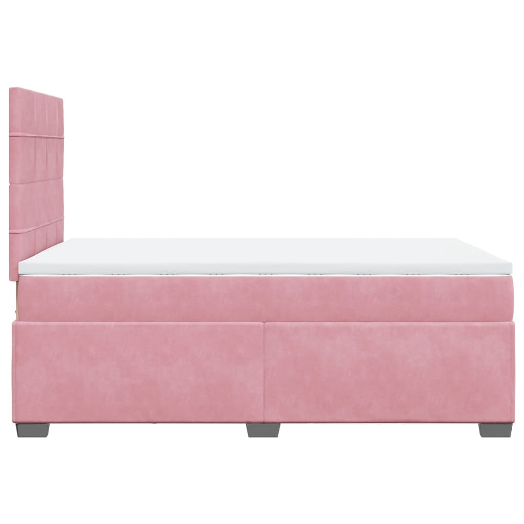 Box spring krevet s madracem ružičasti 120 x 200 cm baršunasti