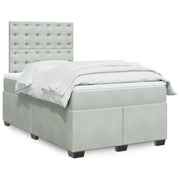 Box spring krevet s madracem svjetlosivi 120x200 cm baršunasti