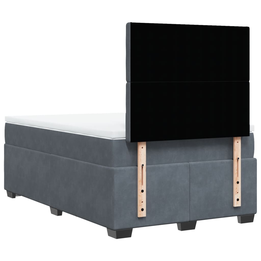 Box spring krevet s madracem tamnosivi 120 x 200 cm baršunasti