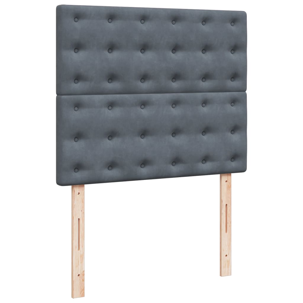 Box spring krevet s madracem tamnosivi 120 x 200 cm baršunasti