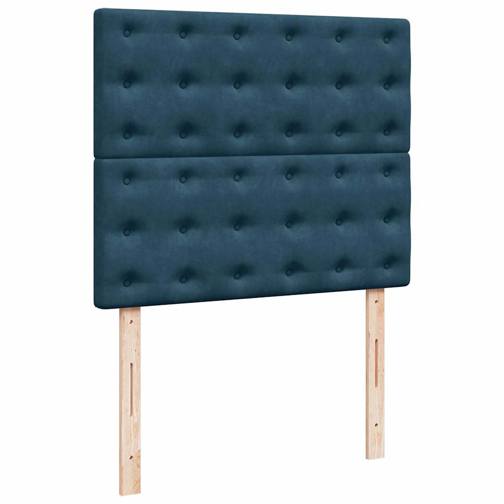 Krevet s oprugama i madracem plavi 120 x 200 cm baršun