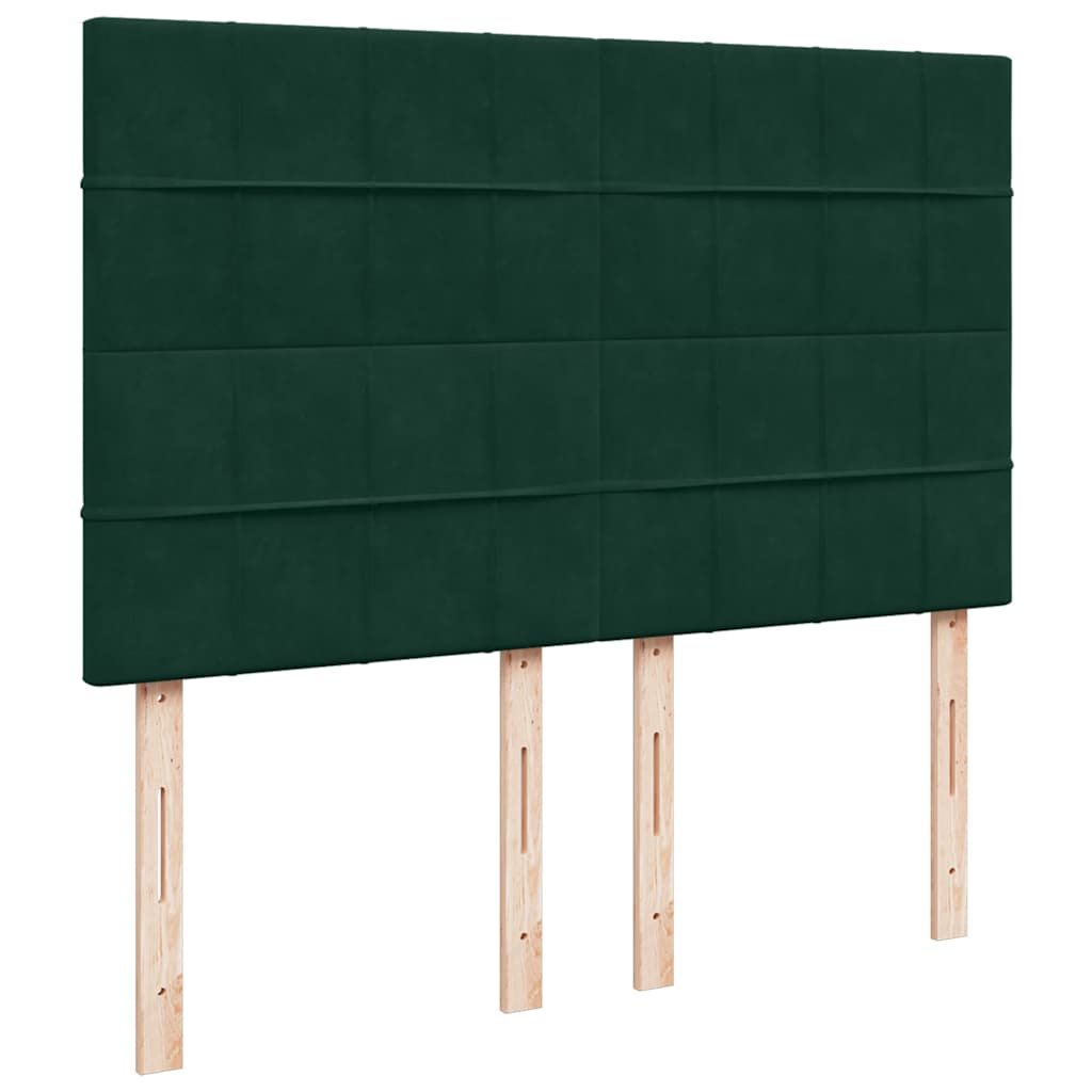 Krevet s oprugama i madracem tamnozeleni 160x200 cm baršunasti