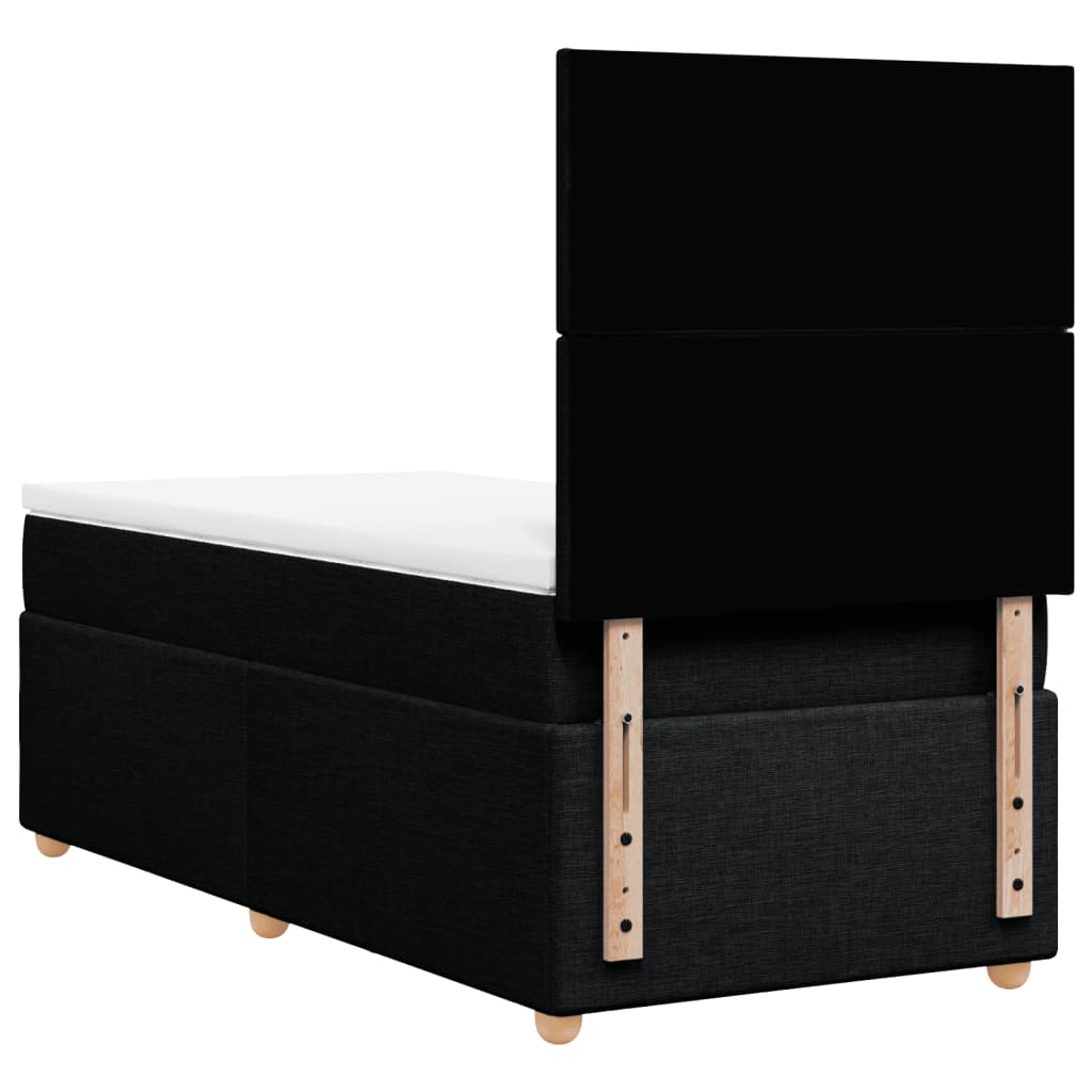 Box spring krevet s madracem crni 90x190 cm od tkanine