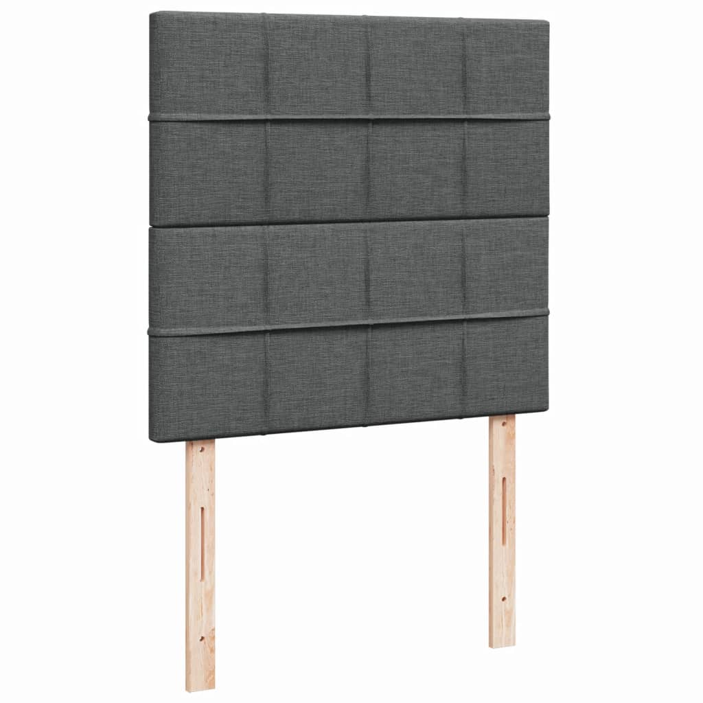 Krevet s oprugama i madracem tamnosivi 90 x 190 cm od tkanine