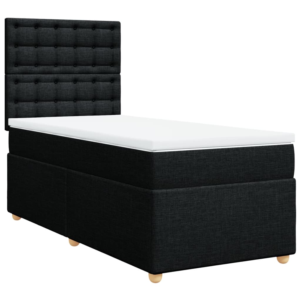 Box spring krevet s madracem crni 90x190 cm od tkanine