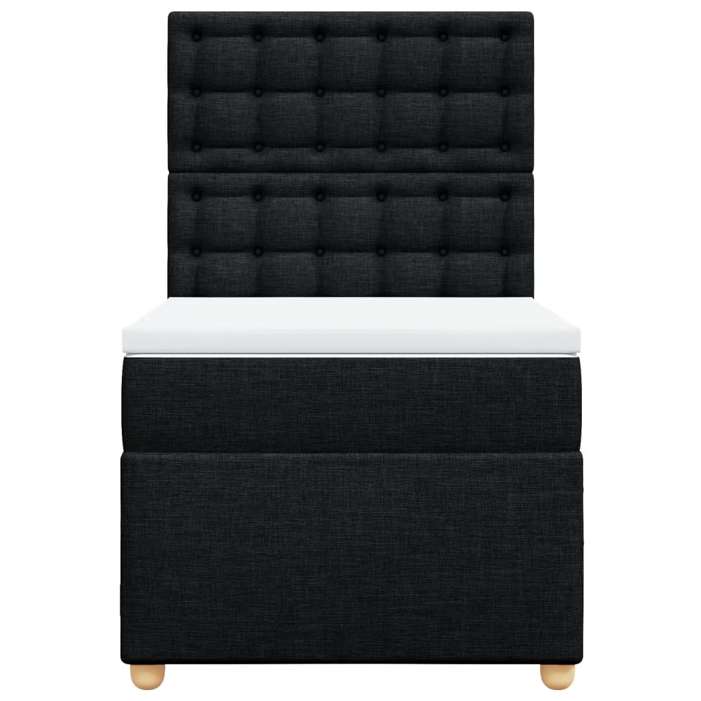Box spring krevet s madracem crni 90x190 cm od tkanine