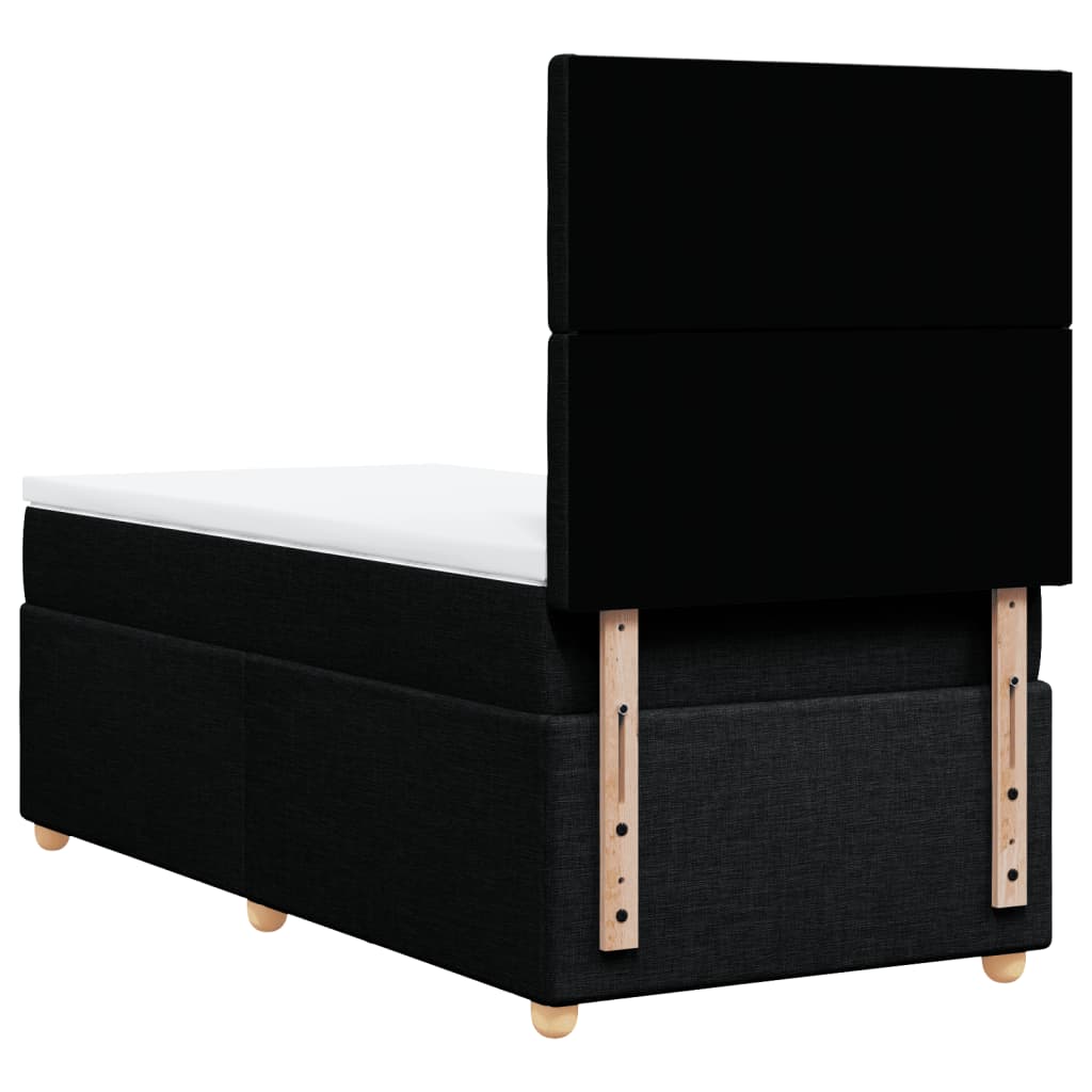 Box spring krevet s madracem crni 90x190 cm od tkanine