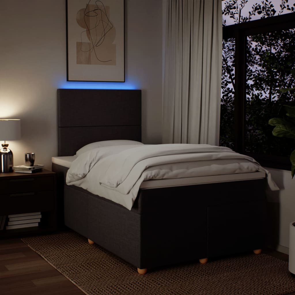 Krevet box spring s madracem tamnosmeđi 120 x 190 cm od tkanine